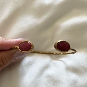 Turkish brass and burgundy stone bracelet